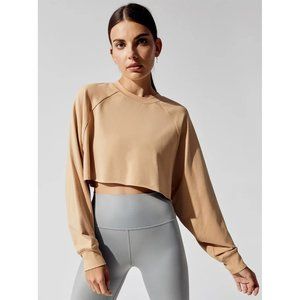 NEW Alo Yoga Double Take Pullover Sweater Putty S